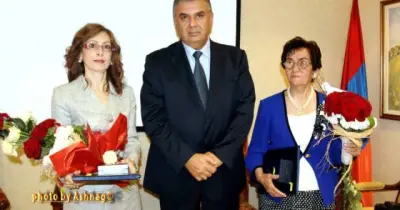 Կազմակերպութեամբ Հայաստանի Հանրապետութեան Դեսպանատան`. Պարգեւատրում Հայ Մամուլի Մշակներէն Շահանդուխտի Եւ Դոկտ. Նորա Արիսեանի